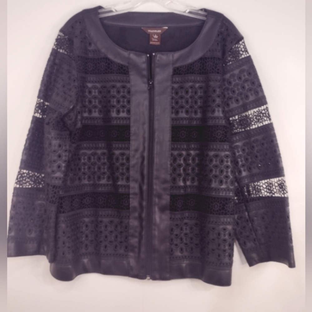 MULTIPLE S BLACK EMBROIDERED JACKET